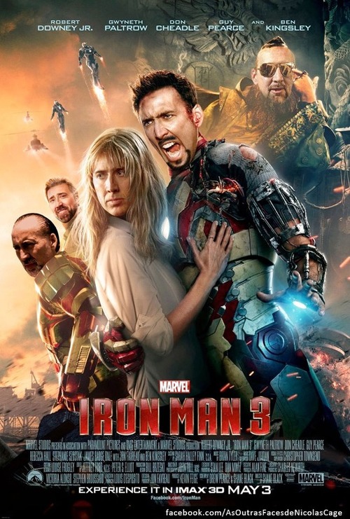 Nicolas Cage Iron Man 3 poster