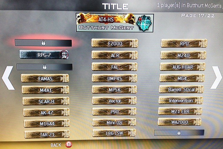 MW2 Mastery Titles