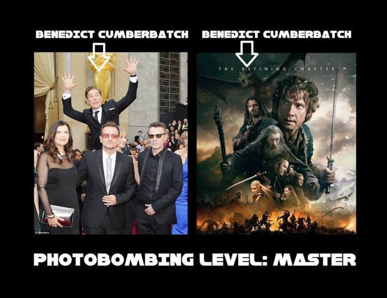Cumberbatch photobombing